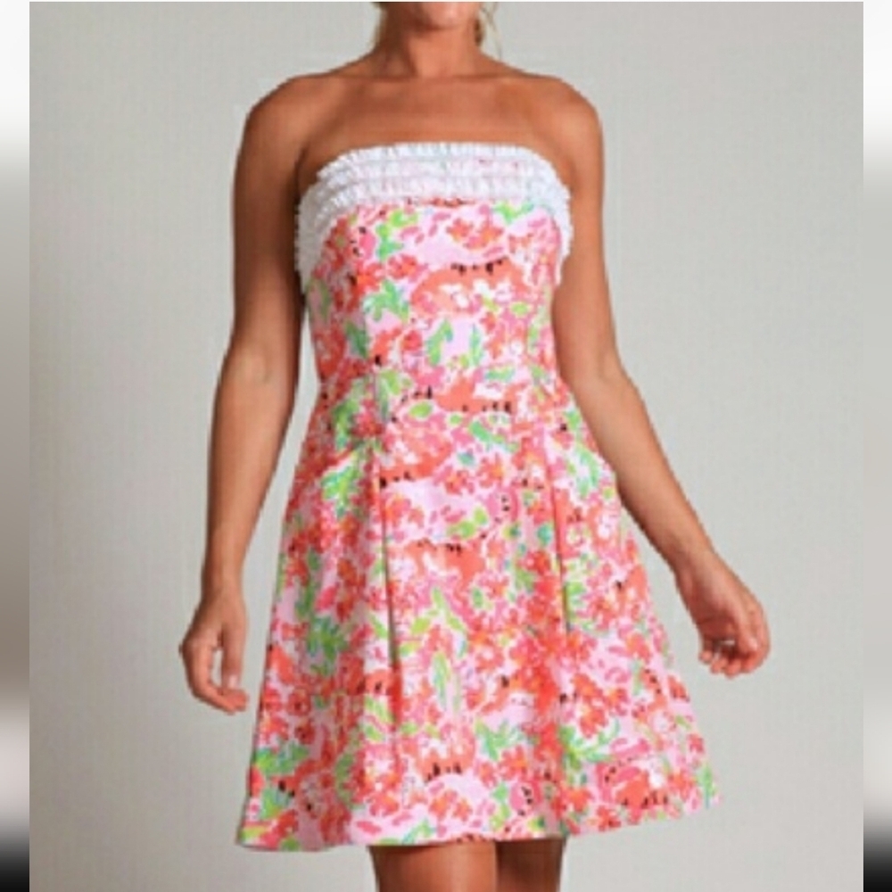 Lilly‎ Pulitzer Strapless Ferra Dress Call Me Kitty Cat 6